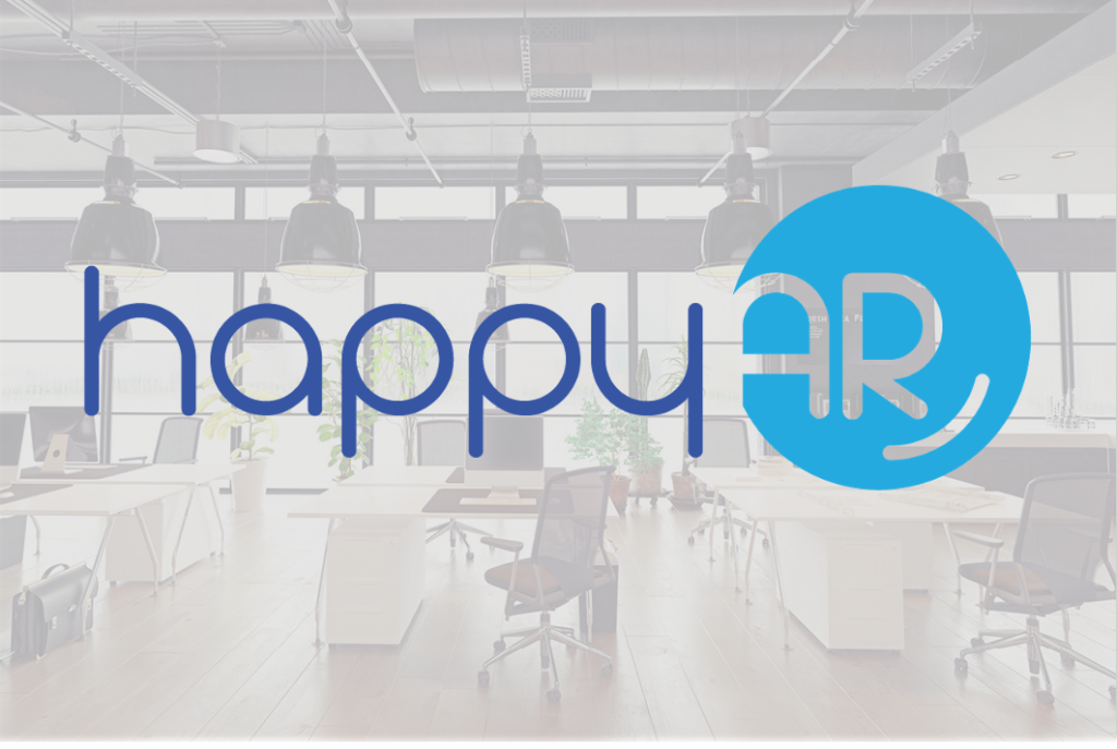 New HappyAR logo over our office space